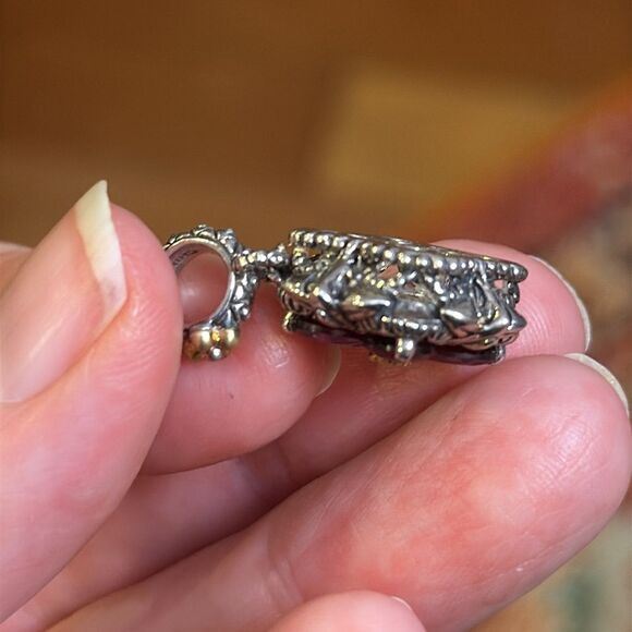 BARBARA BIXBY RHODOLITE GARNET LOTUS FLOWER PENDANT JAN B-DAY NWOT EXC 18K & SS - Picture 8 of 12